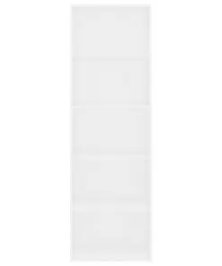 vidaXL 5-Tier Book Cabinet White 60x30x189 cm Chipboard