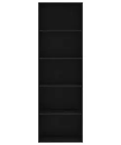 vidaXL 5-Tier Book Cabinet Black 60x30x189 cm Chipboard