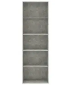 vidaXL 5-Tier Book Cabinet Concrete Grey 60x30x189 cm Chipboard