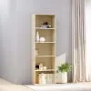 vidaXL 5-Tier Book Cabinet White and Sonoma Oak 60x30x189 cm Chipboard vidaXL 5-Tier Book Cabinet White and Sonoma Oak 60x30x189 cm Chipboard