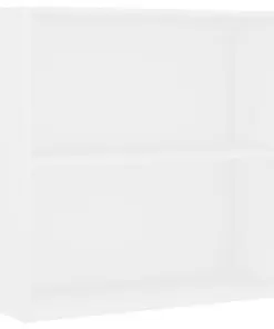 vidaXL 2-Tier Book Cabinet White 80x30x76.5 cm Chipboard
