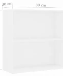 vidaXL 2-Tier Book Cabinet White 80x30x76.5 cm Chipboard