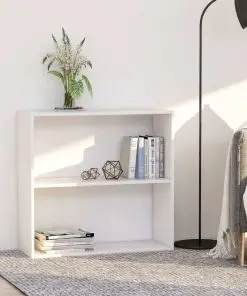 vidaXL 2-Tier Book Cabinet White 80x30x76.5 cm Chipboard