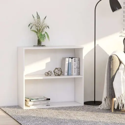 vidaXL 2-Tier Book Cabinet White 80x30x76.5 cm Chipboard