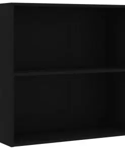 vidaXL 2-Tier Book Cabinet Black 80x30x76.5 cm Chipboard