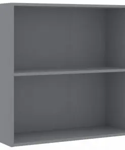 vidaXL 2-Tier Book Cabinet Grey 80x30x76.5 cm Chipboard