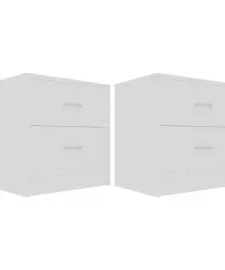 vidaXL Bedside Cabinets 2 pcs White 40x30x40 cm Chipboard