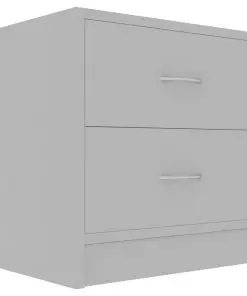 vidaXL Bedside Cabinet Grey 40x30x40 cm Chipboard