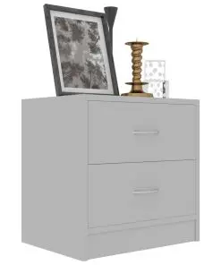 vidaXL Bedside Cabinet Grey 40x30x40 cm Chipboard