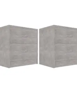 vidaXL Bedside Cabinets 2 pcs Concrete Grey 40x30x40 cm Chipboard