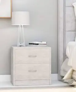 vidaXL Bedside Cabinets 2 pcs Concrete Grey 40x30x40 cm Chipboard