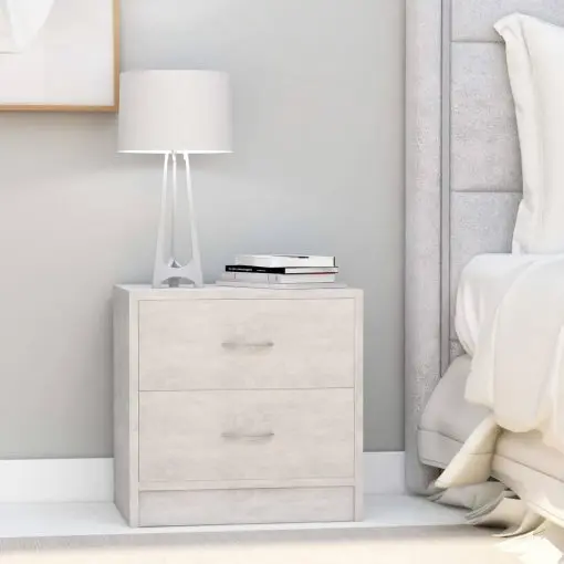 vidaXL Bedside Cabinets 2 pcs Concrete Grey 40x30x40 cm Chipboard