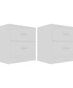 vidaXL Bedside Cabinets 2 pcs High Gloss White 40x30x40 cm Chipboard