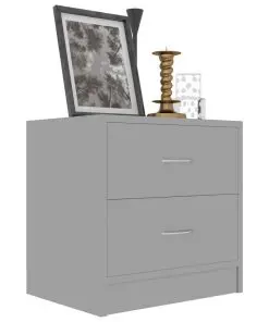 vidaXL Bedside Cabinets 2 pcs High Gloss Grey 40x30x40 cm Chipboard