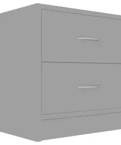 vidaXL Bedside Cabinets 2 pcs High Gloss Grey 40x30x40 cm Chipboard