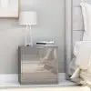 vidaXL Bedside Cabinets 2 pcs High Gloss Grey 40x30x40 cm Chipboard