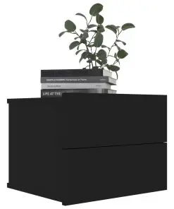 vidaXL Bedside Cabinets 2 pcs Black 40x30x30 cm Chipboard