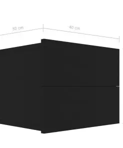 vidaXL Bedside Cabinets 2 pcs Black 40x30x30 cm Chipboard