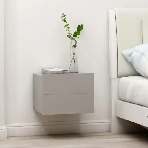 vidaXL Bedside Cabinets 2 pcs Grey 40x30x30 cm Chipboard