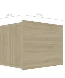 vidaXL Bedside Cabinet Sonoma Oak 40x30x30 cm Chipboard