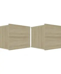 vidaXL Bedside Cabinets 2 pcs Sonoma Oak 40x30x30 cm Chipboard