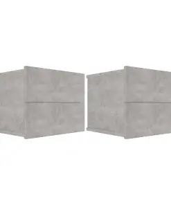 vidaXL Bedside Cabinets 2 pcs Concrete Grey 40x30x30 cm Chipboard