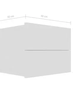 vidaXL Bedside Cabinets 2 pcs High Gloss White 40x30x30 cm Chipboard