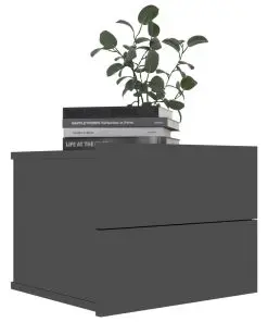 vidaXL Bedside Cabinet High Gloss Black 40x30x30 cm Chipboard