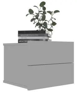 vidaXL Bedside Cabinets 2 pcs High Gloss Grey 40x30x30 cm Chipboard