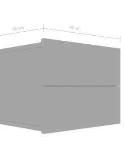 vidaXL Bedside Cabinets 2 pcs High Gloss Grey 40x30x30 cm Chipboard