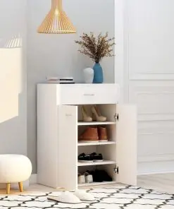 vidaXL Shoe Cabinet White 60x35x84 cm Chipboard