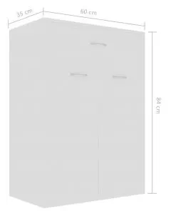 vidaXL Shoe Cabinet White 60x35x84 cm Chipboard