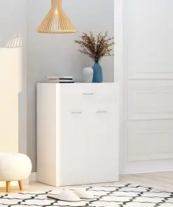 vidaXL Shoe Cabinet White 60x35x84 cm Chipboard