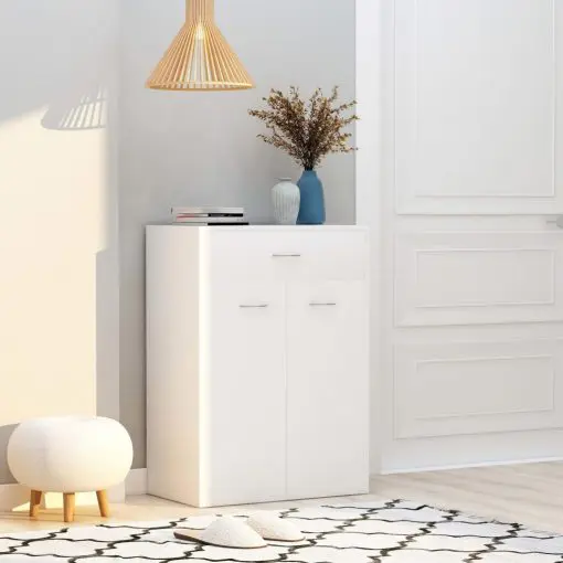 vidaXL Shoe Cabinet White 60x35x84 cm Chipboard