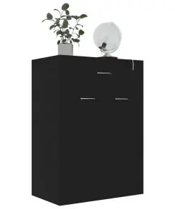 vidaXL Shoe Cabinet Black 60x35x84 cm Chipboard