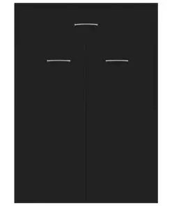 vidaXL Shoe Cabinet Black 60x35x84 cm Chipboard