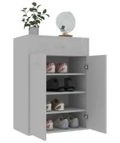 vidaXL Shoe Cabinet Grey 60x35x84 cm Chipboard