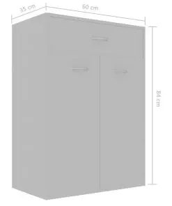 vidaXL Shoe Cabinet Grey 60x35x84 cm Chipboard