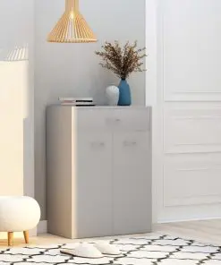 vidaXL Shoe Cabinet Grey 60x35x84 cm Chipboard