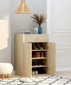 vidaXL Shoe Cabinet Sonoma Oak 60x35x84 cm Chipboard