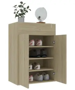 vidaXL Shoe Cabinet Sonoma Oak 60x35x84 cm Chipboard