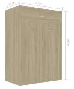 vidaXL Shoe Cabinet Sonoma Oak 60x35x84 cm Chipboard