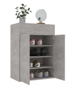 vidaXL Shoe Cabinet Concrete Grey 60x35x84 cm Chipboard
