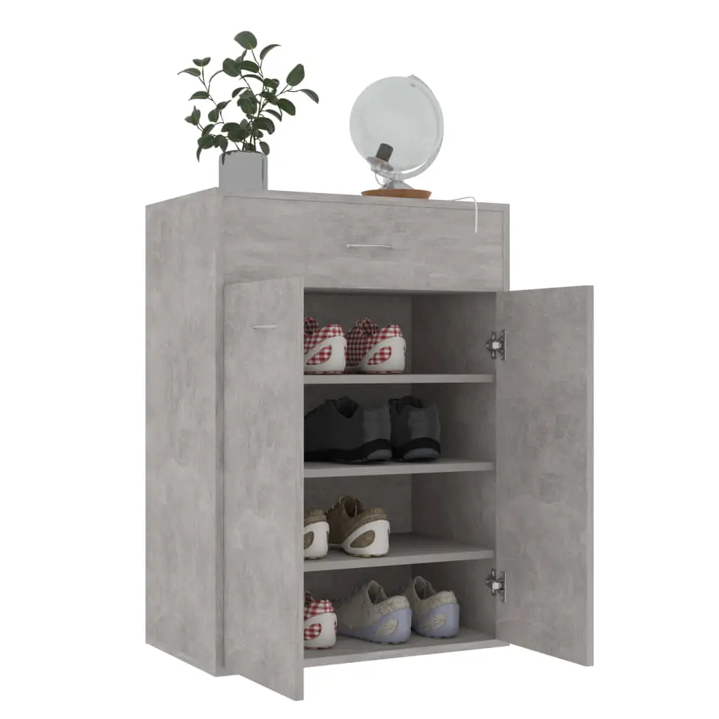 vidaXL Shoe Cabinet Concrete Grey 60x35x84 cm Chipboard