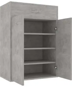 vidaXL Shoe Cabinet Concrete Grey 60x35x84 cm Chipboard