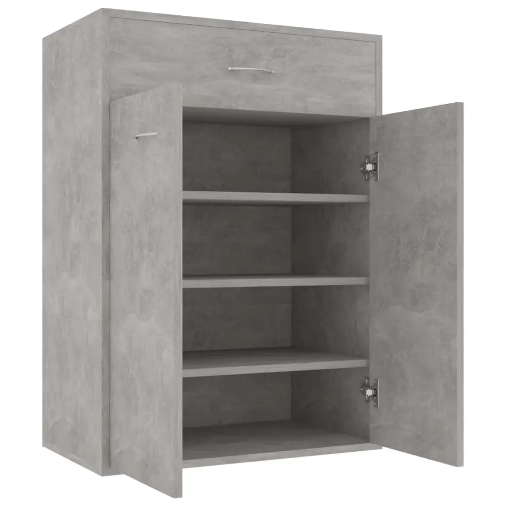 vidaXL Shoe Cabinet Concrete Grey 60x35x84 cm Chipboard