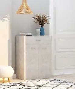 vidaXL Shoe Cabinet Concrete Grey 60x35x84 cm Chipboard