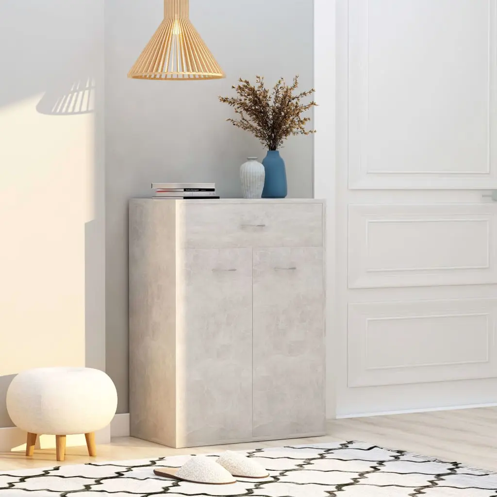 vidaXL Shoe Cabinet Concrete Grey 60x35x84 cm Chipboard