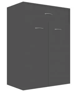 vidaXL Shoe Cabinet High Gloss Black 60x35x84 cm Chipboard