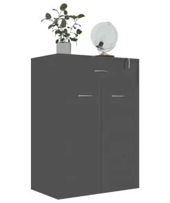 vidaXL Shoe Cabinet High Gloss Black 60x35x84 cm Chipboard